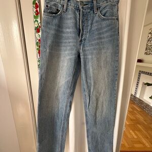 Denim Forum Blue Straight Leg Jeans Classic Style